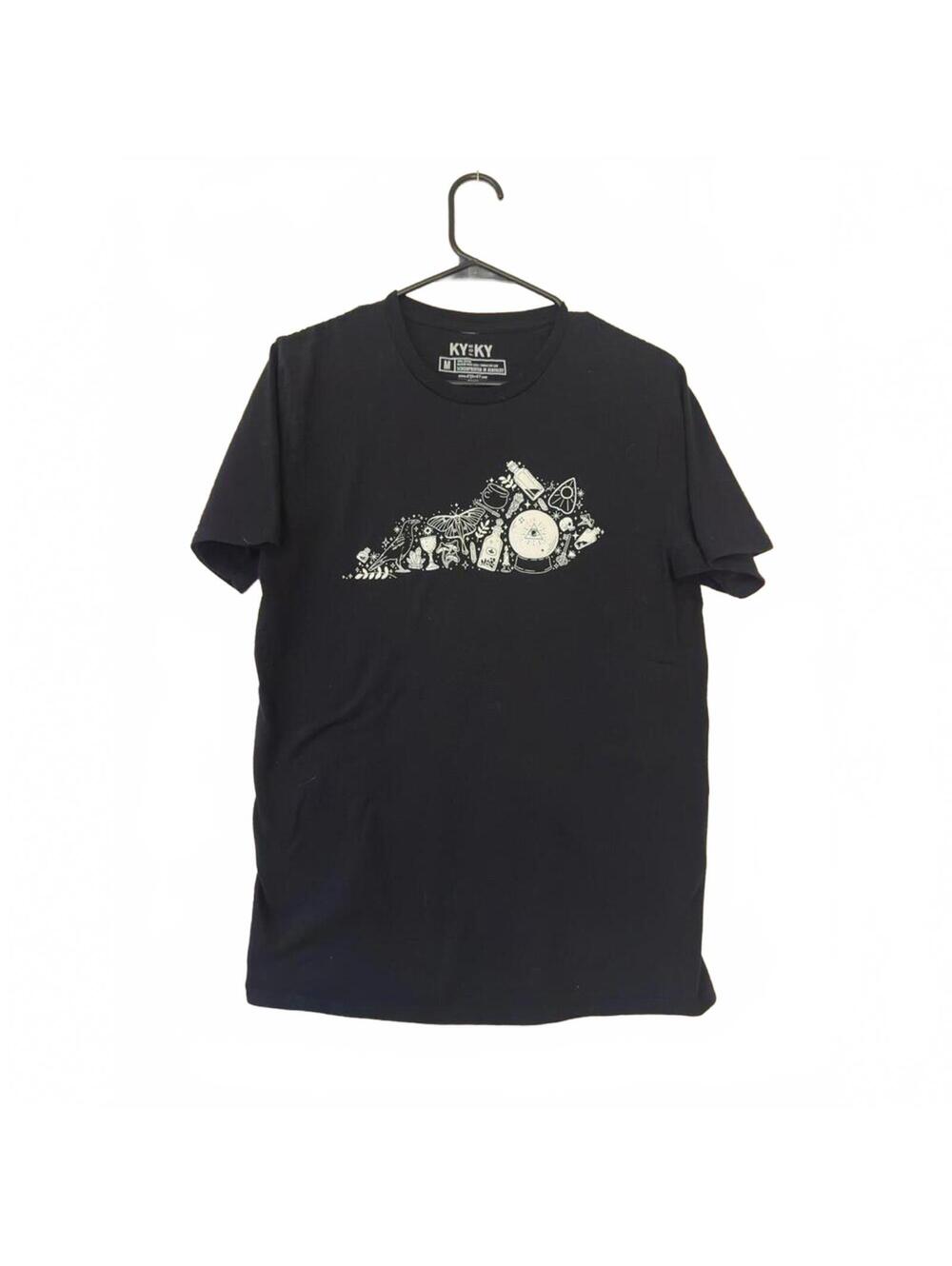 KY for KY Black Kentucky Outline Occult Witchy T-Shirt Uni Size M